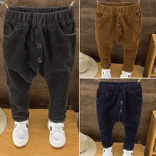 Вельветовые штаны для мальчиков, новинка года, стильная Вельветовая осенняя одежда, верхняя одежда для маленьких детей, детская одежда в Корейском стиле