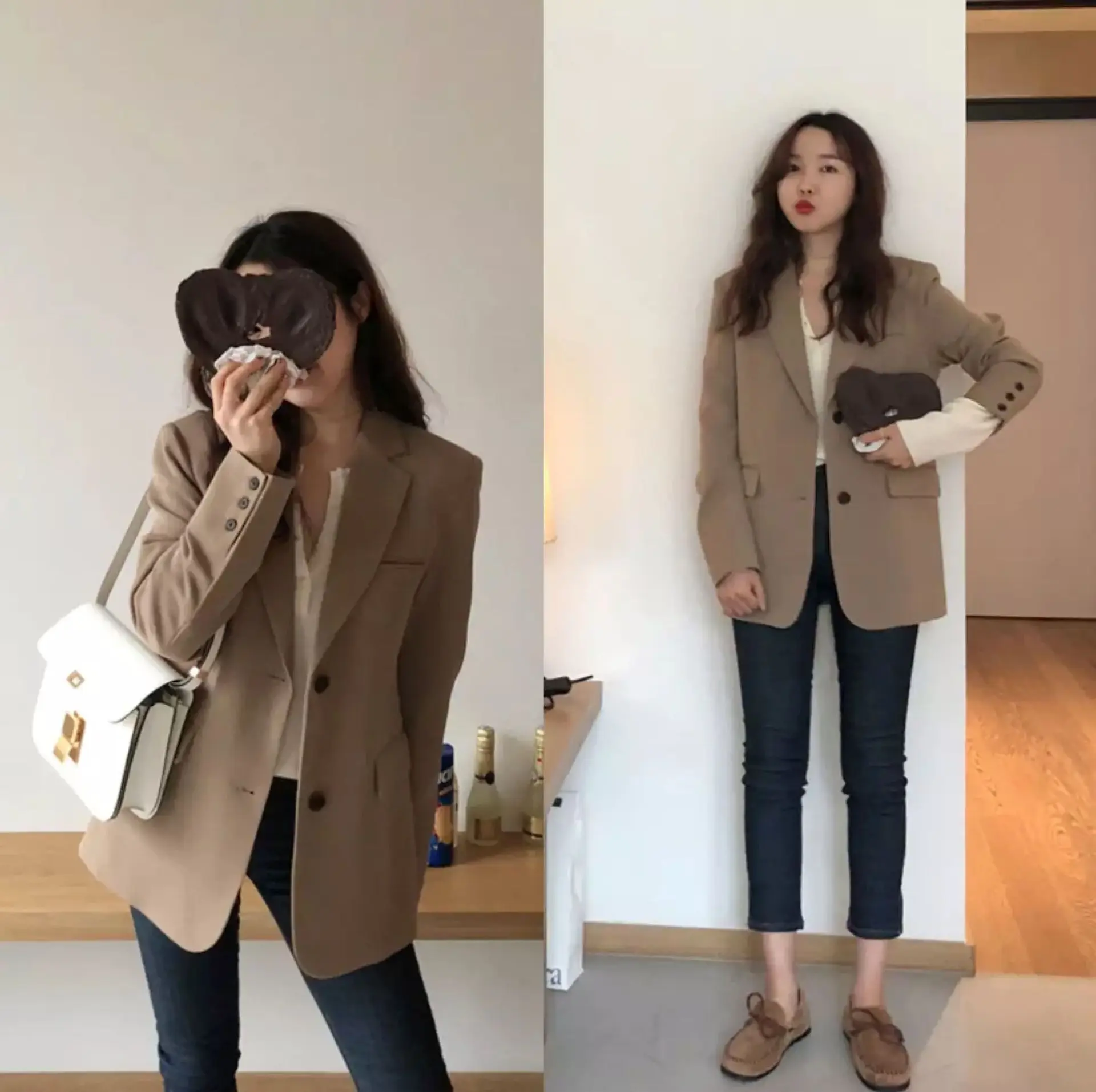 

Korean-style 2019 Spring And Autumn New Style Casual Suit Loose-Fit INS Mid-length CHIC Small Suit Coat Women's British-Style