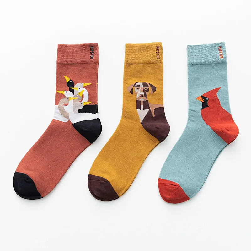 Unisex Painting Style Women Socks 100 Cotton Harajuku Colorful Kawaii  Full Socks Women1 Pair  Streetwear Size 35-43