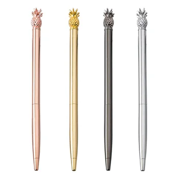 

Pineapple Gift Pen for Women, Bling Metal Ballpoint Pen for School Office Supplies, 1.0 mm, Black Ink (4 PCS)