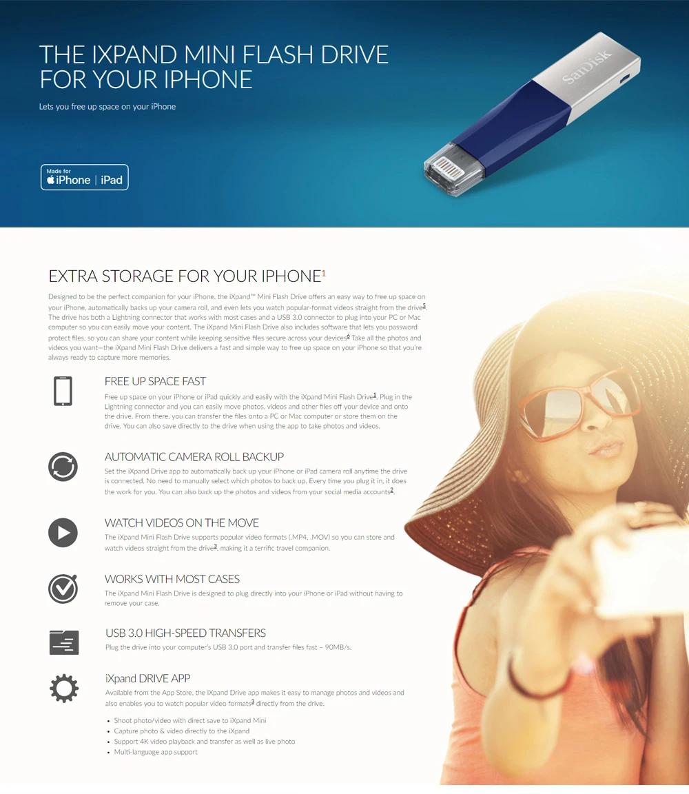 SanDisk X40N USB 3,0 OTG флеш-накопитель 128 Гб 64 ГБ 32 ГБ 16 ГБ флеш-накопитель Флешка карта памяти флэш-накопитель для ПК/Iphone 2в1