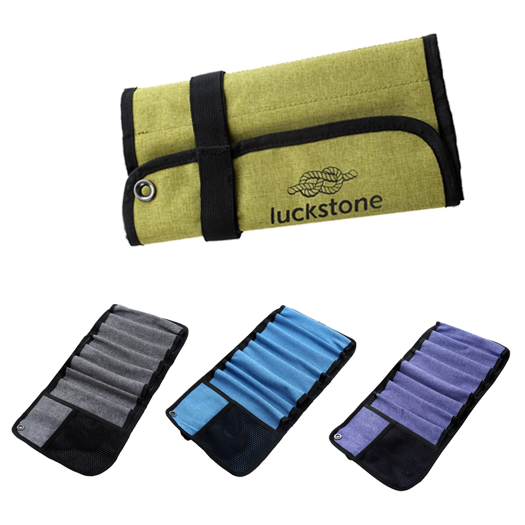 

Durable Easy Roll up Bag for 8pcs Ice Screws Protection & Organize Ice Climbing Equipment Accessories