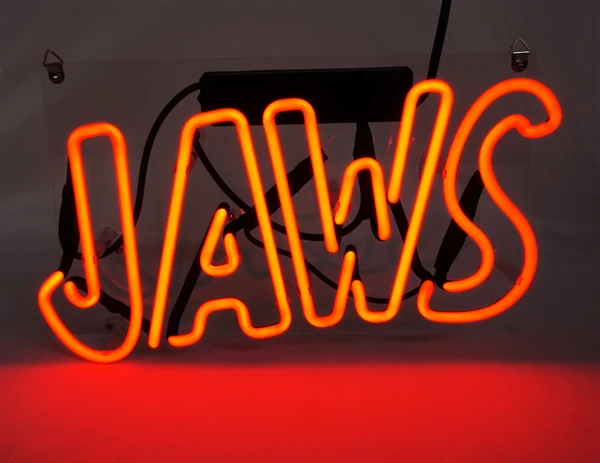 

Neon Light Sign Custom Name Beer Bar Home Decor Open Store Lamp Display JAWS-red 12''X6''