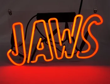 

Neon Light Sign Custom Name Beer Bar Home Decor Open Store Lamp Display JAWS-red 12''X6''
