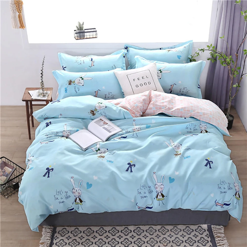 Yellow Bedding Set Thumпостельные принадлежности милый кот Комплект постельного белья для девочек Сладкая любовь розовый пододеяльник Королева Размер Король Полный Твин одиночный уникальный дизайн постельный комплект - Цвет: Yellow Bedding Set