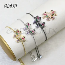 10 шт. браслеты с бабочками Кристалл Шарм bugs браслеты летние цвета циркон аксессуары соединители браслеты для женщин 5705