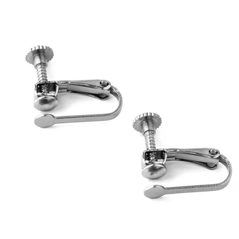 

NO Fade 10pcs 15*13mm Stainless Steel Screw Ear Clip Earring Settings Rotate Pads Earring Findings For Jewelry Making Supplies