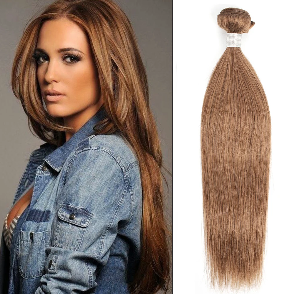 MOGUL HAIR Color 30 Brown Auburn Straight Bundles 16-24 inch Good Quality Pre-Colored Silky Remy Human Hair Extension