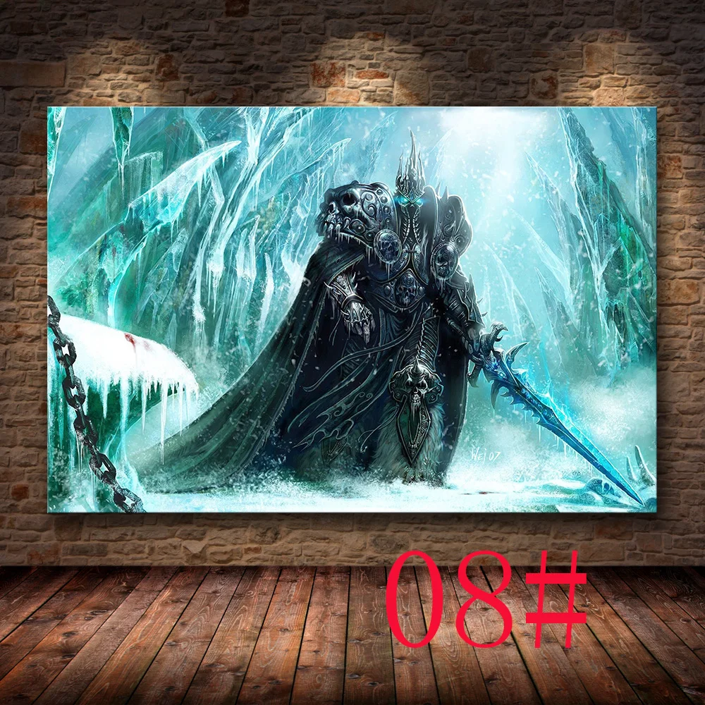 08 Украшение плаката, картина World of Warcraft, 8,0, карта на HD холсте, Картина на холсте, настенная живопись, холст без рамы - Цвет: 08