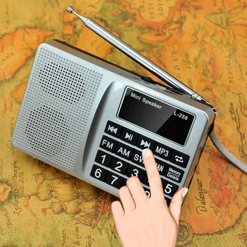 

Easy Operate Multiband Bass SW FM AM USB Charging Insert Card Speaker Mini Digital Display Portable Gift MP3 Large Button Radio