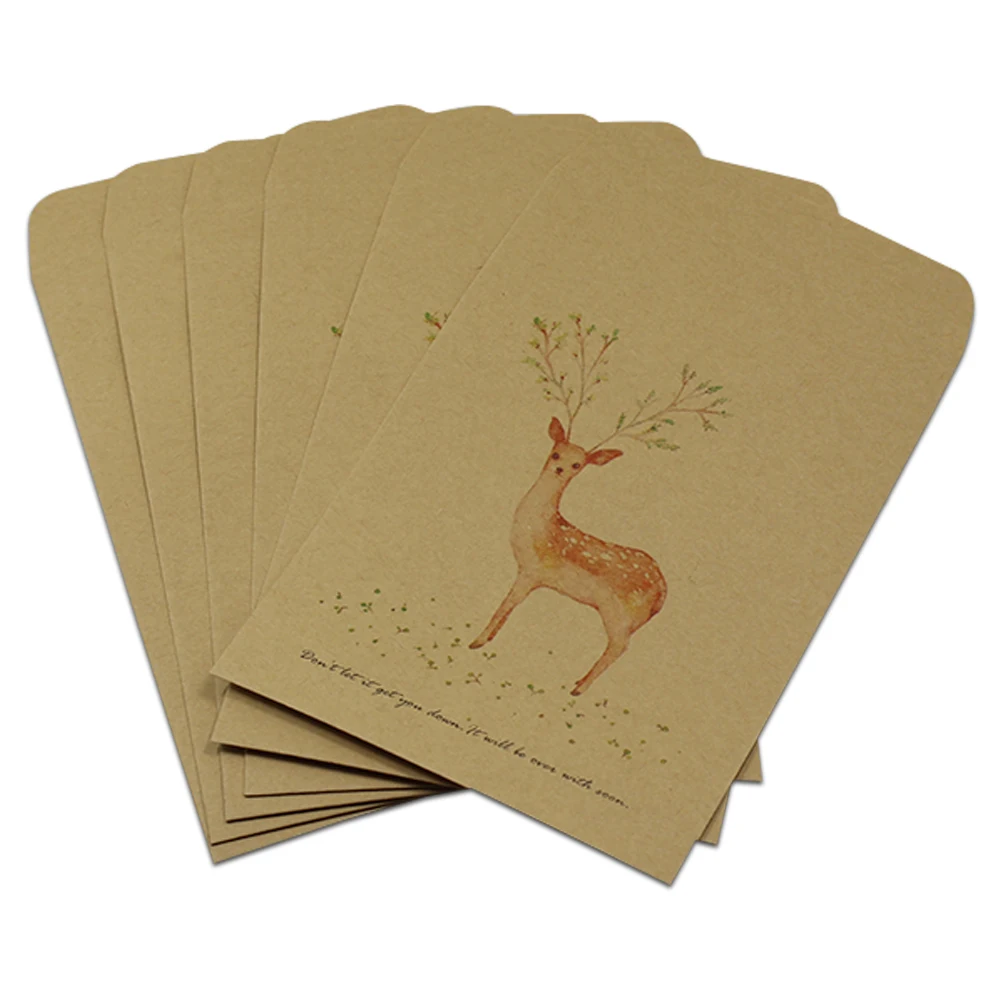  Retro Kraft Paper Envelope Bag Small Deer Wedding Invitation Greeting Card Photo Package Box Letter - 4000526113529