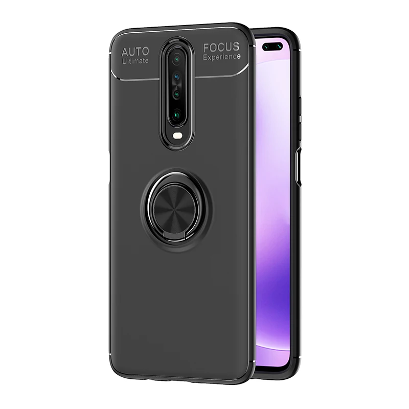 MAKAVO For Xiaomi Pocophone Poco X2 Case Ring Holder Soft Matte Silicone Back Cover Phone |