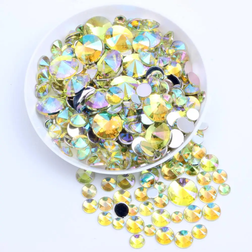 

Acrylic Rhinestones Flatback Pointed 10000pcs 4mm AB Colors Glue on Crystal Strass Gems Beads Accessories Diy Trim For Clothes