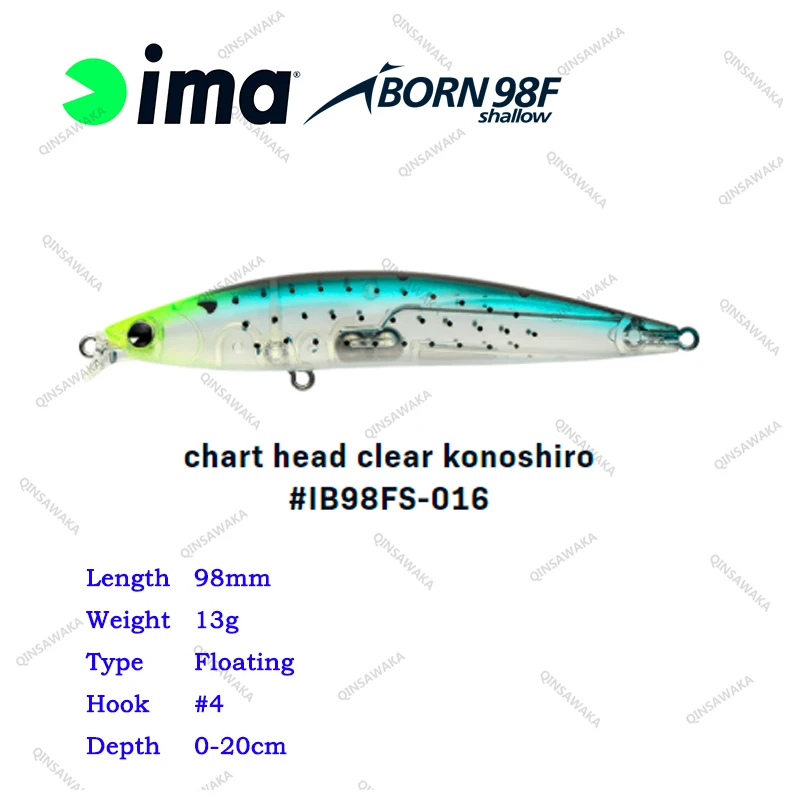 Leurre Flottant Ima Iborn 98F Shallow, 98 Mm, 13g, Pour Pêche En Mer (bar)