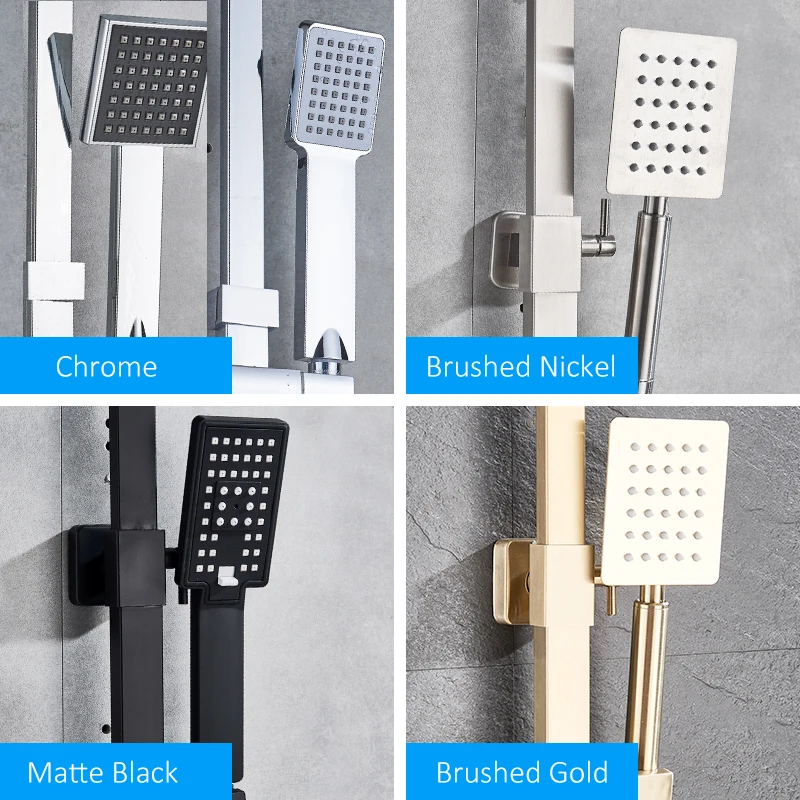 

Vidric Vidric Bathroom Shower Faucets Set 8" Rainfall Shower Head Tub Spout Sink Faucet 3-Way Single Handle Mixer Tap Bath Show