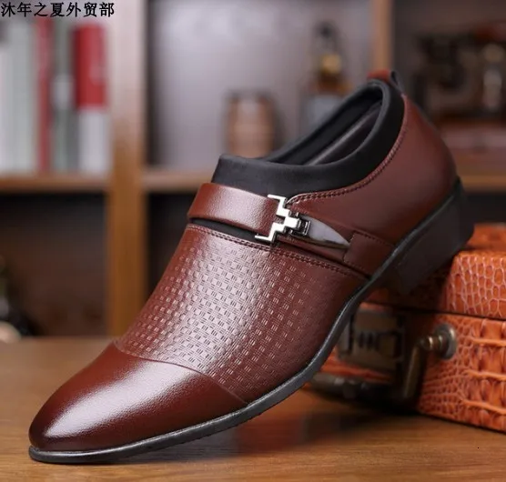 Деловая мужская кожаная обувь для отдыха - Цвет: Brown brown