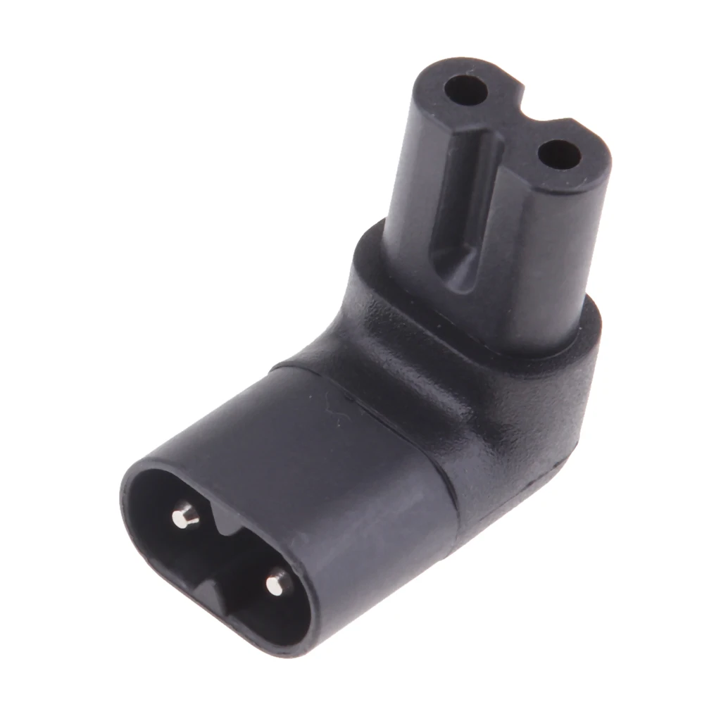 C8 to C7 Connector, IEC 320 Male to Female Power Plug Adapter Converters Angled (Pack of 1)