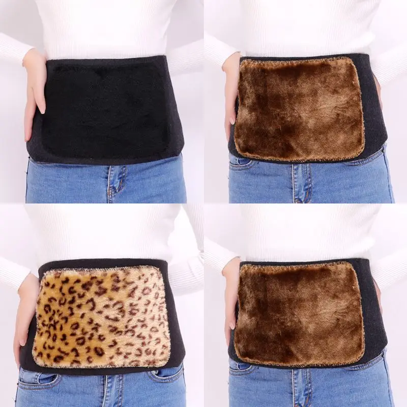 Unisex Winter Thicken Plush Waist Warmer Lumbar Support Belt Thermal Protector NEW