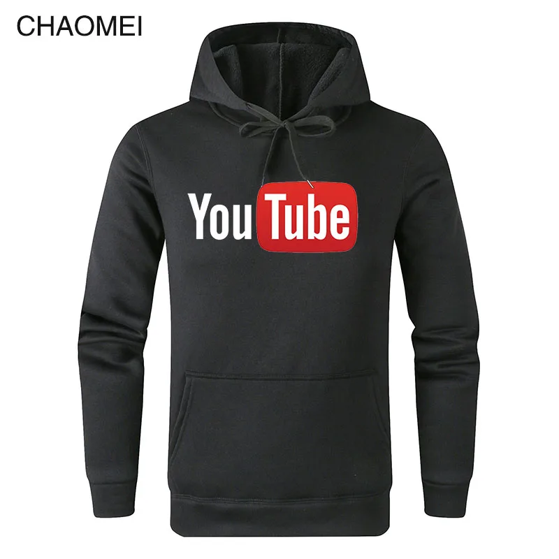 2019 Autumn Winter Funny Male Hoodies Youtube Printed Sweatshirts Men You Tube Hoodie Men Women Streetwear Warm Fleece Hoody C17