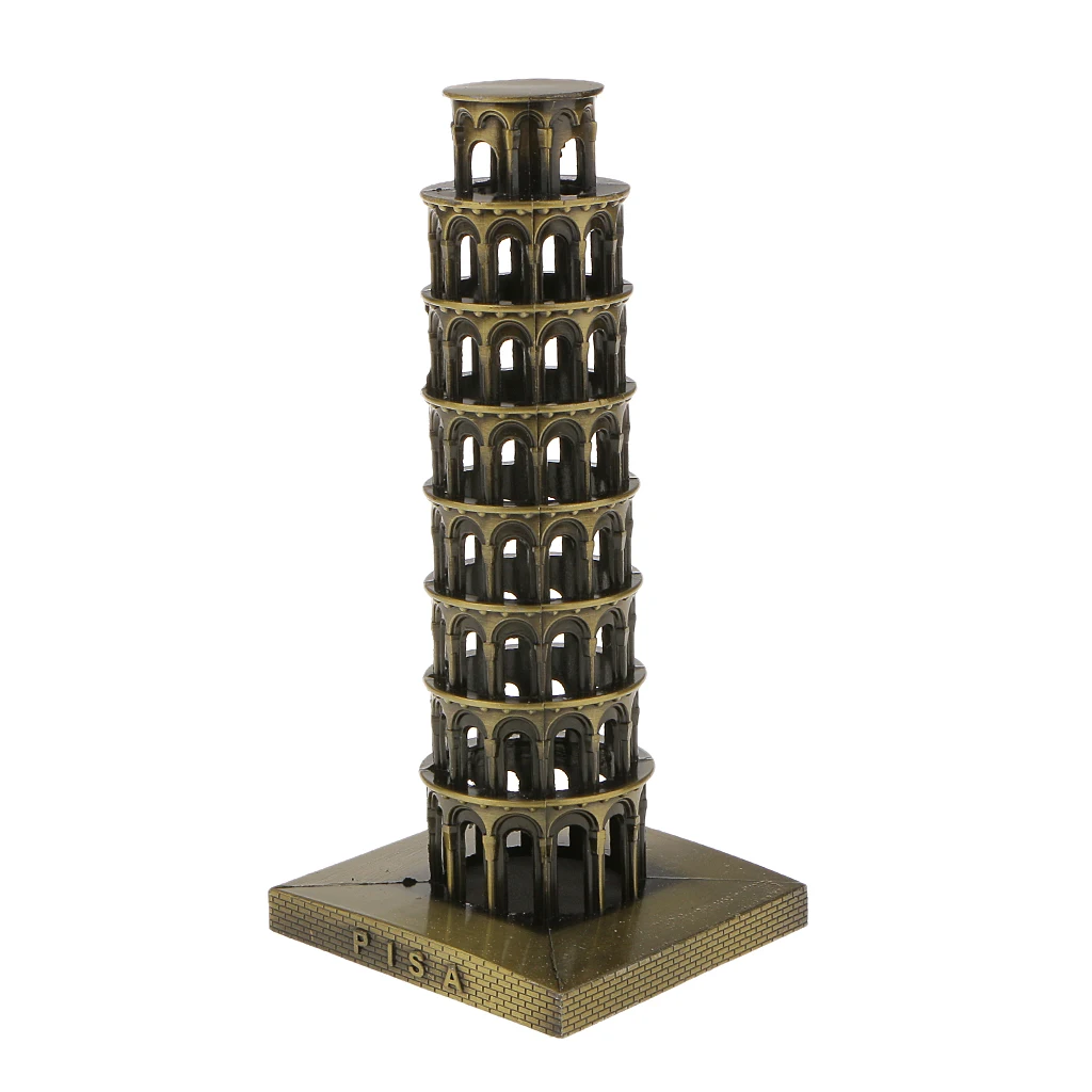 Leaning Tower of Pisa Model Home Decor Metal Craft Furnishing Article 15.5CM