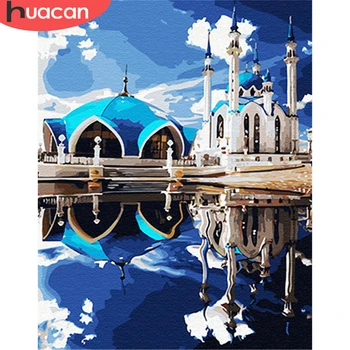 

HUACAN Paint By Number House Drawing On Canvas Gift DIY Pictures By Numbers Scenery Kits Hand Painted Painting Art Home Decor