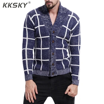 

Warm Button Men Cardigan Sweater Long Sleeve Knitted Sweater High Quality Winter Homme Warm Mens Cardigans Striped Coat 3xl New