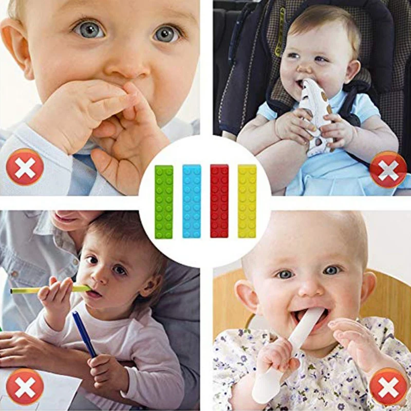 1PC Baby Teether Silicone Teething Toys Pen Cap Food Grade Chewable Kids Teeth Care Supplies