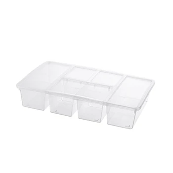 

Fresh-Keeping Box Refrigerated Food Storage Box Rectangular Transparent Storage Box Compartment With Lid Desktop Debris Sorting