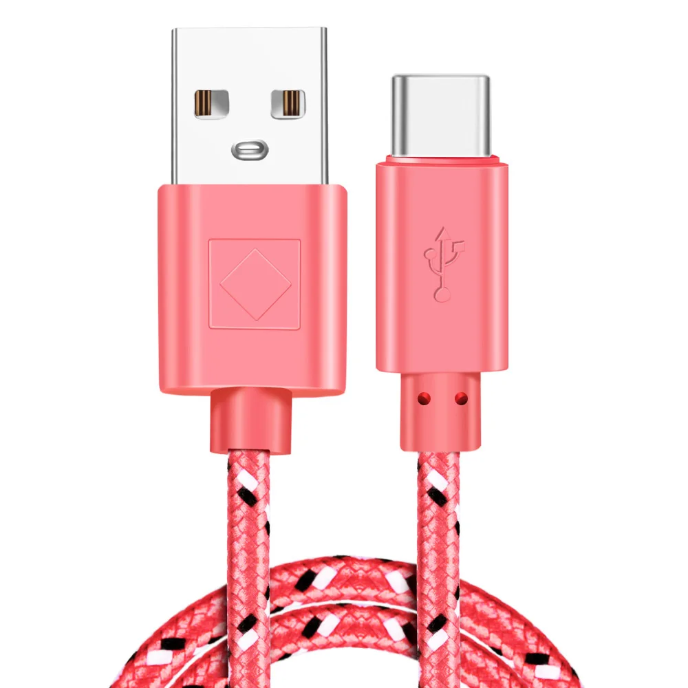 1 м usb type-C кабель для быстрой зарядки USB C кабель для передачи данных Usb-C зарядное устройство для Xiaomi Mi Note 10 Pro samsung S10 S9 S8 Plus 3M кабель type-C - Цвет: Pink For Type C