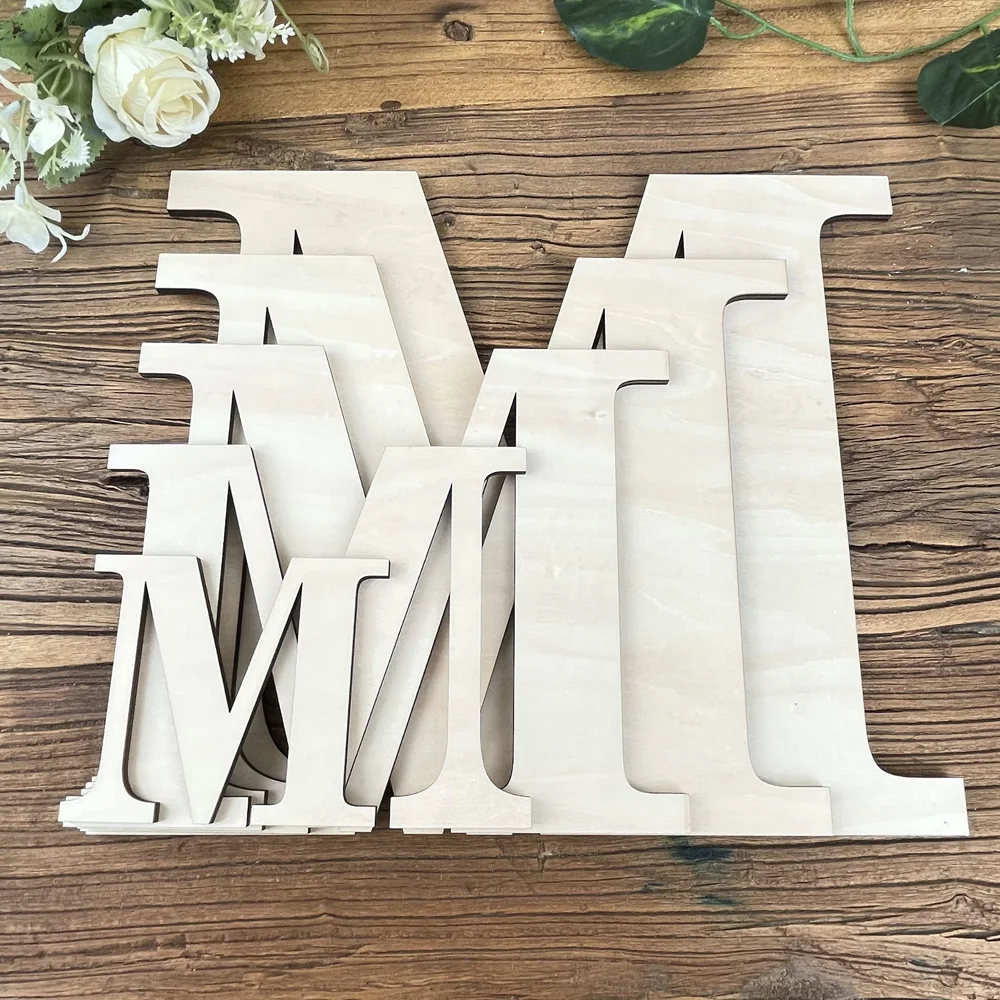 1Pcs 3D Wood Letters 15CM 20CM 25CM 30CM 35CM Different Sizes A To Z Alphabet Wedding Home Logo Name For Wall Party Decoration | Дом и сад