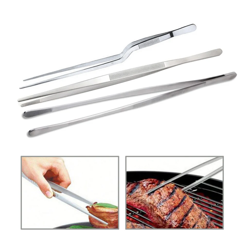 Tweezers Tongs Meat-Beef-Tong Food-Clip BBQ Stainless-Steel 12inch Basedidea with Precision