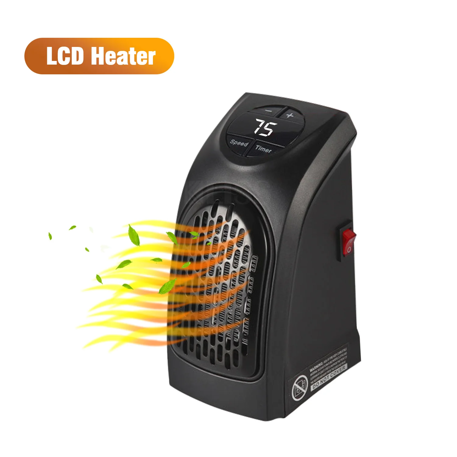 400W calentador eléctrico pared Mini ventilador calefactor Personal calentador de espacio con pantalla Led enchufe de pared calentador eléctrico interior calentador de la mano
