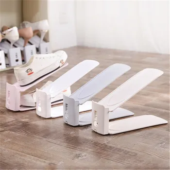 

Creative Plain Double-layer Adjustable Simple Shoe Bracket Creative Dustproof Storage Shoe Rack Household Shoe Storage Rack