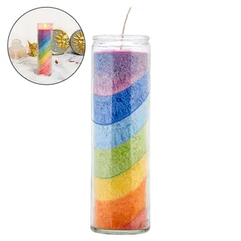 

Colorful Ritual Candle Crystal Rainbow Candles Religious Rituals Candles Halloween Decorations Home Craft Decor Party Supplies
