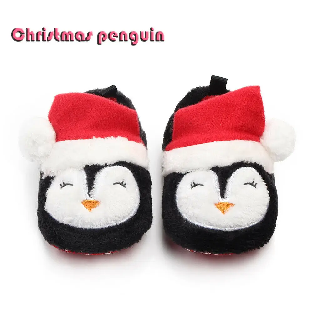 Christmas penguin Г.; Рождественская одежда для малышей; обувь для малышей; зимняя модная обувь для мальчиков и девочек; теплая милая детская обувь с рисунками животных; милая детская обувь на Рождество - Цвет: Christmas penguin