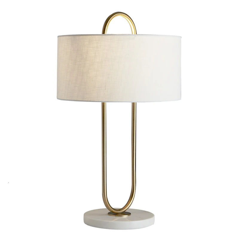 

Nodic Fabric Table Lamp With Gold Circle Ring For Study Room table lamp