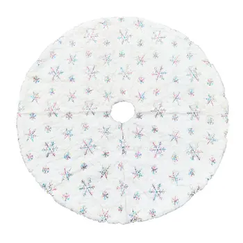 

Beautiful Christmas Decoration Plush Beads Embroidered Christmas Tree Skirt Christmas Tree Ornaments