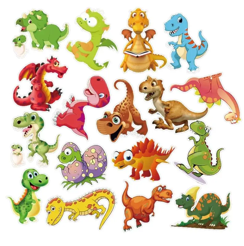 

10/30/50pcs Pack Cartoon Animal Dinosaur Stickers Waterproof PVC Skateboard Luggage Car Guitar Motorcycle Funny Sticker Kids Toy
