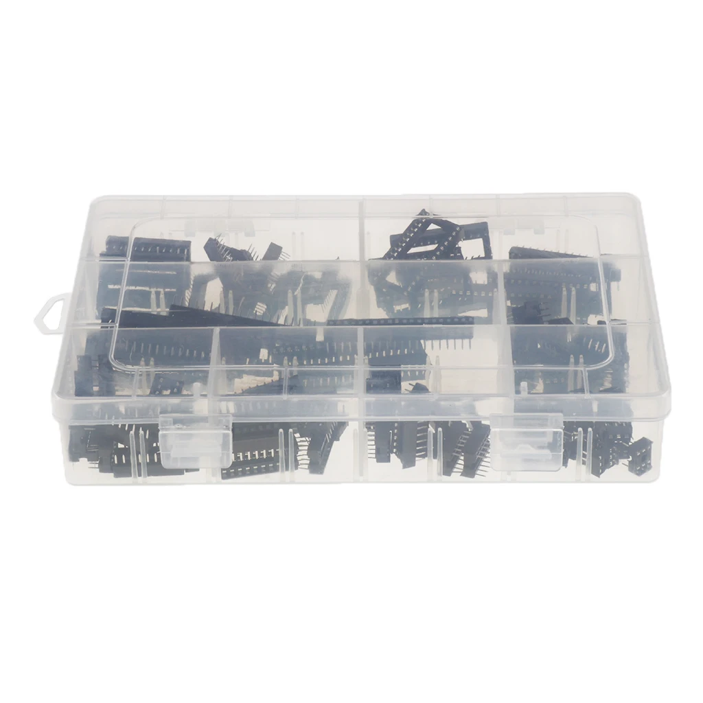 100 Pieces 6Pin 8P 14P 16P 18P 24P 28P 40Pin Circuit IC Header Connector Sockets