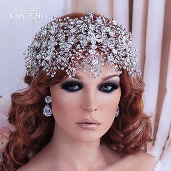 

HIMSTORY Luxury European Style Large Wedding Crystal Bridal Hairband Fancy Bridal Hair Accessories Hairwear Jewelry