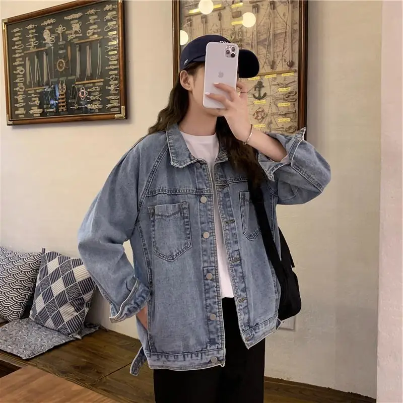 2021 Fashion Vintage Denim Jackets Women's Coat Loose All-match Jacket Spring Single-breasted Short Women's Clothing
