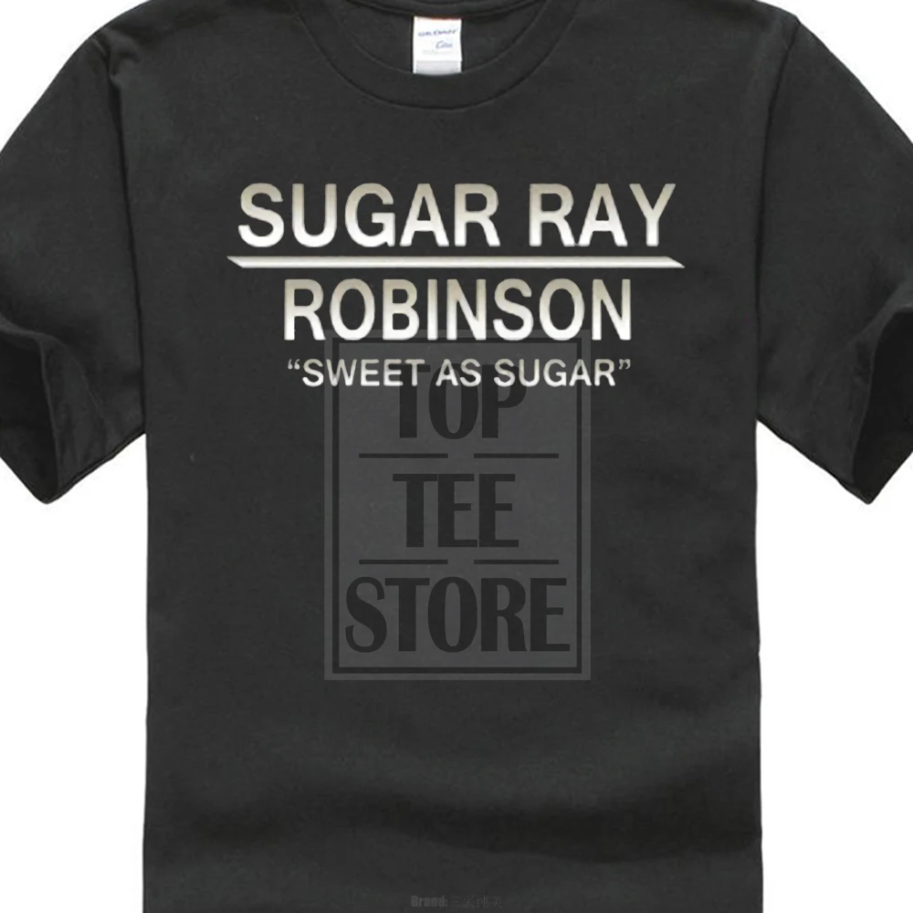 Футболка из 100% хлопка для мальчиков футболка с надписью Sugar Ray Robinson Sweet Like Legend Champ