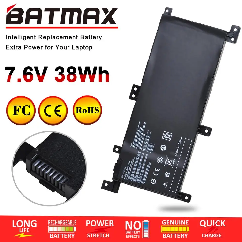 7,6 V 38Wh C21N1509 Аккумулятор для ноутбука Asus Vivobook X556UA X556UB X556UF X556UJ X556UQ X556UQK X556UR X556UV F556U F556UA F556UB