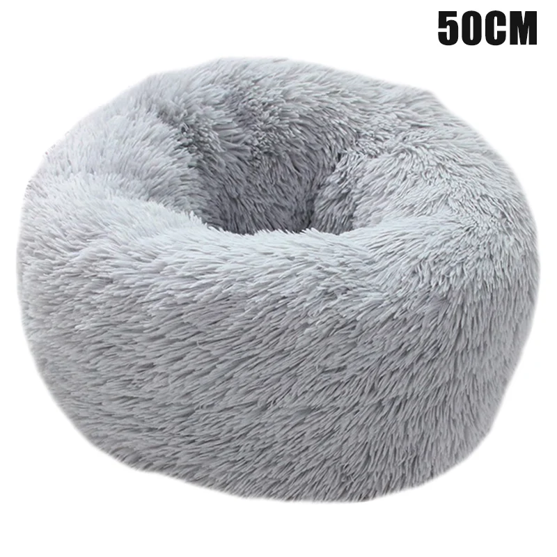 light gray Pet плюшевый пончик Cuddler кошки кровать теплый мягкий утолщенный повышенный коврик для собак и щенков Подушка BJStore - Color: light gray