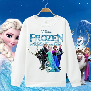 Frozen Children's Clothing Girls Long-sleeved T-shirt Casual Printing Winter Coat T-shirt Boys and Girls T-shirt Bottoming Shirt