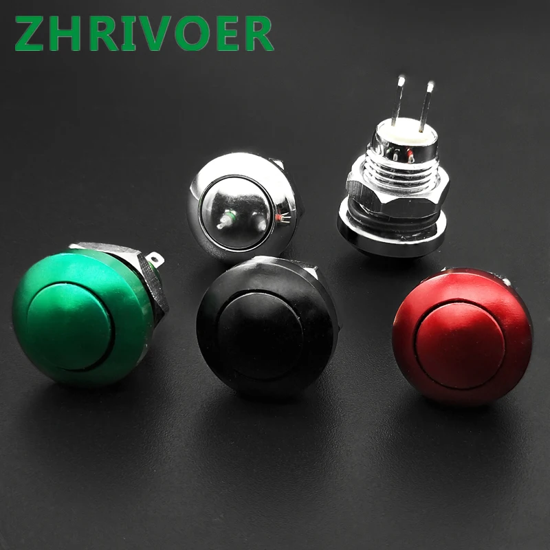 1pc 8mm Momentary Metal Horn Doorbell Bell Push Button Switch Waterproof Car Auto Engine PC Power Start Starter