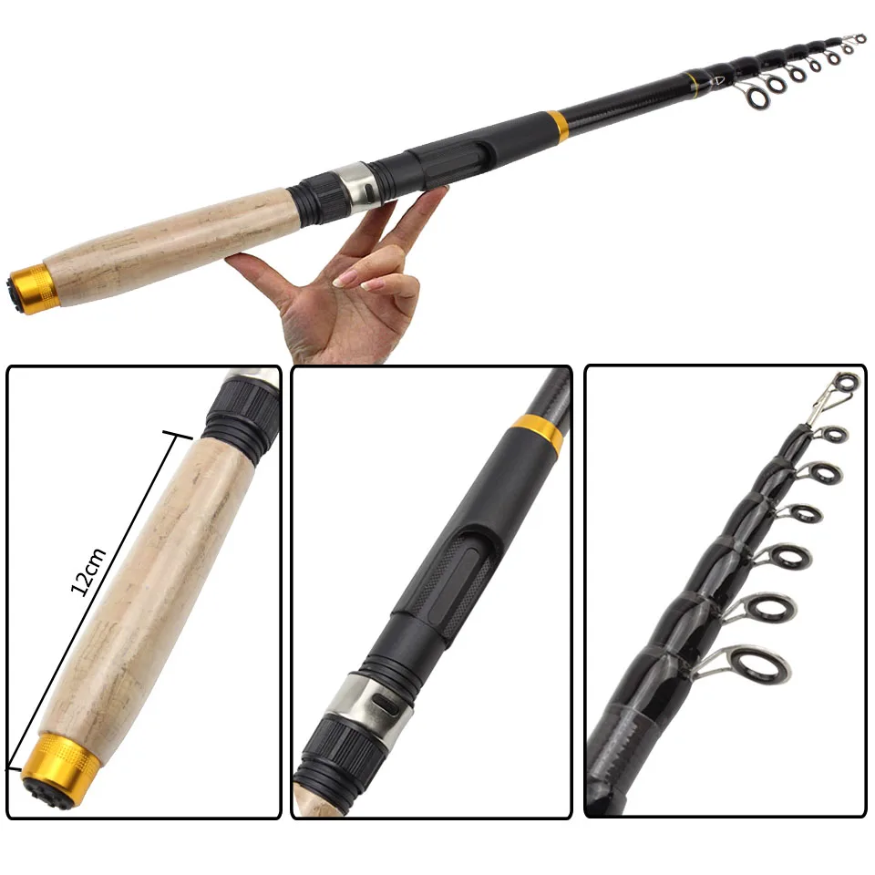 1.8m-3.0m Multifunction Spinning Rod carbon fishing fish pole telescopic Travel fishing rod ultrashort Fishing Tackle fishing rod