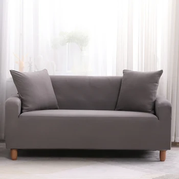 

Grey Sofa Cover Slipcover High Stretch Spandex Solid Color 1Pc Sofa Cover/Lounge Covers/Couch Covers Furniture Protector