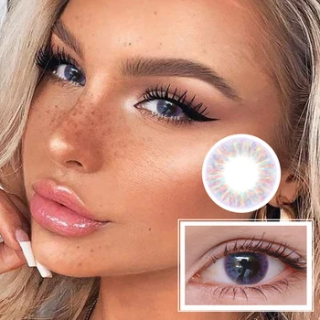 

One Year Alice Purple Colorful Contact Lense With Nor Prescription For Eye Cosmetic Beauty Pupil Free Case