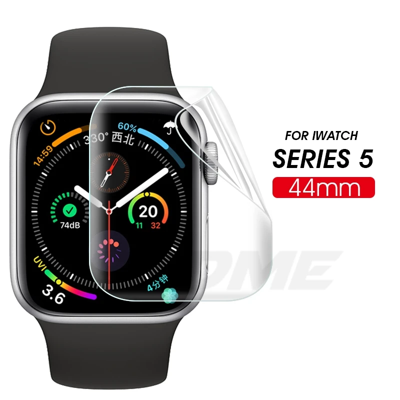 Мягкая Гидрогелевая пленка для Apple Watch Series 5 40 мм 44 мм Защитная пленка для переднего экрана для iWatch 40 мм Полное покрытие мягкое стекло Flim - Color: 44mm